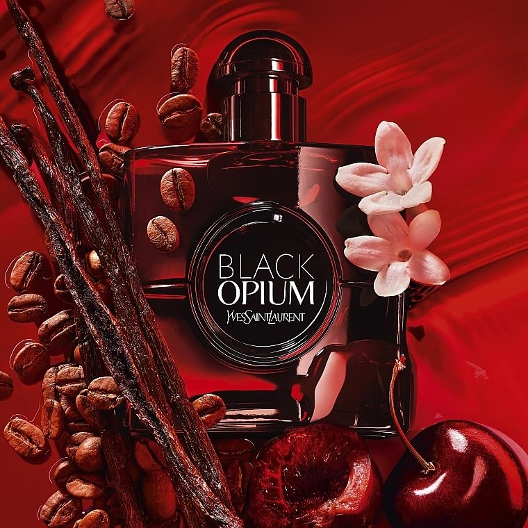 YSL BLACK OPIUM 3 OZ EAU DE PARFUM OVER RED SPRAY FOR WOMEN