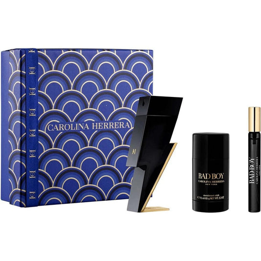 CAROLINA HERRERA BAD BOY 3 PCS SET: 3.4 EAU DE TOILETTE SPRAY + 0.34 EAU DE TOILETTE SPRAY + 2.3 DEODORANT STICK