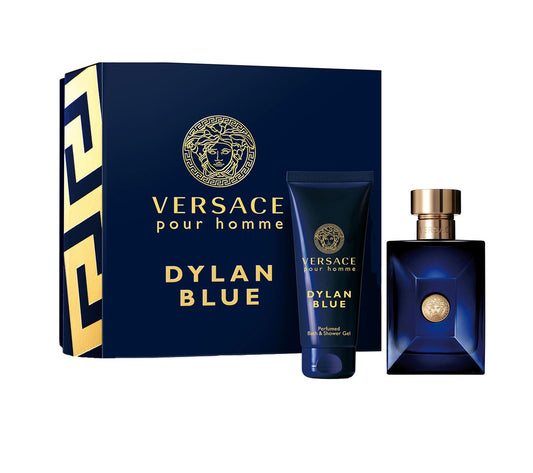 VERSACE DYLAN BLUE 2 PCS SET: 3.4 EAU DE TOILETTE SPRAY + 3.4 SHOWER GEL (TRAVEL)