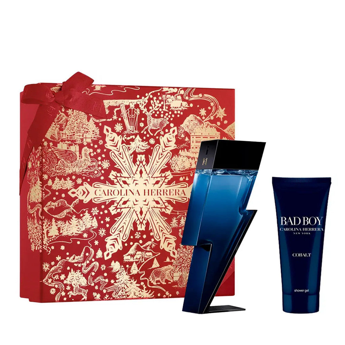 CAROLINA HERRERA BAD BOY COBALT 2 PCS SET: 1.7 EAU DE PARFUM ELECTRIQUE SPRAY + 3.4 SHOWER GEL