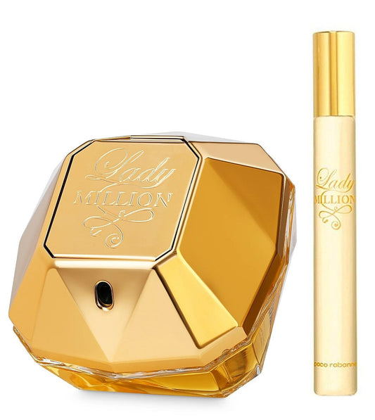 PACO RABANNE LADY MILLION 2 PCS SET: 1.7 EAU DE TOILETTE SPRAY + 0.34 EAU DE TOILETTE SPRAY