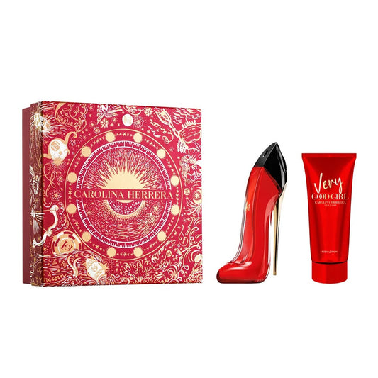 CAROLINA HERRERA VERY GOOD GIRL 2 PCS SET: 2.7 EAU DE PARFUM SPRAY + 3.4 BODY LOTION (HARD RED BOX)