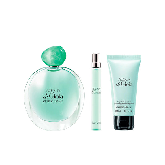 ACQUA DI GIOIA 3 PCS SET FOR WOMEN: 3.4 EAU DE PARFUM SPRAY + 0.34 EAU DE PARFUM SPRAY + 1.6 BODY LOTION