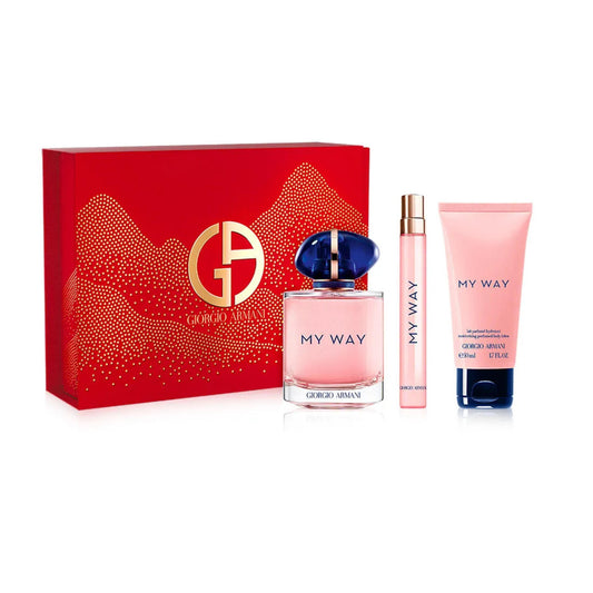 ARMANI MY WAY 3 PCS SET: 3 OZ EAU DE PARFUM SPRAY + 0.33 EAU DE PARFUM SPRAY + 1.7 BODY LOTION