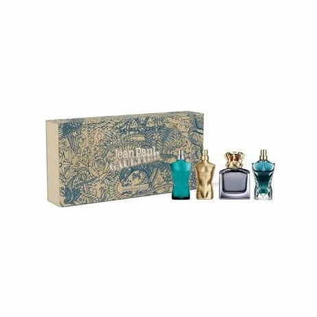 JEAN PAUL GAULTIER 4 PCS MINI SET FOR MEN: LE MALE 0.24 EAU DE TOILETTE + LE MALE ELIXIR 0.24 EAU DE PARFUM + SCANDAL 0.24 EAU DE TOILETTE + LE BEAU 0.24 EAU DE TOILETTE