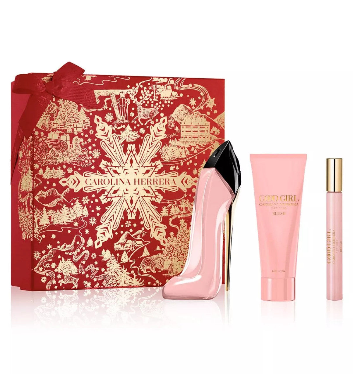 CAROLINA HERRERA GOOD GIRL BLUSH 3 PCS SET: 2.7 EAU DE PARFUM SPRAY + 0.34 EAU DE PARFUM SPRAY + 3.4 BODY LOTION